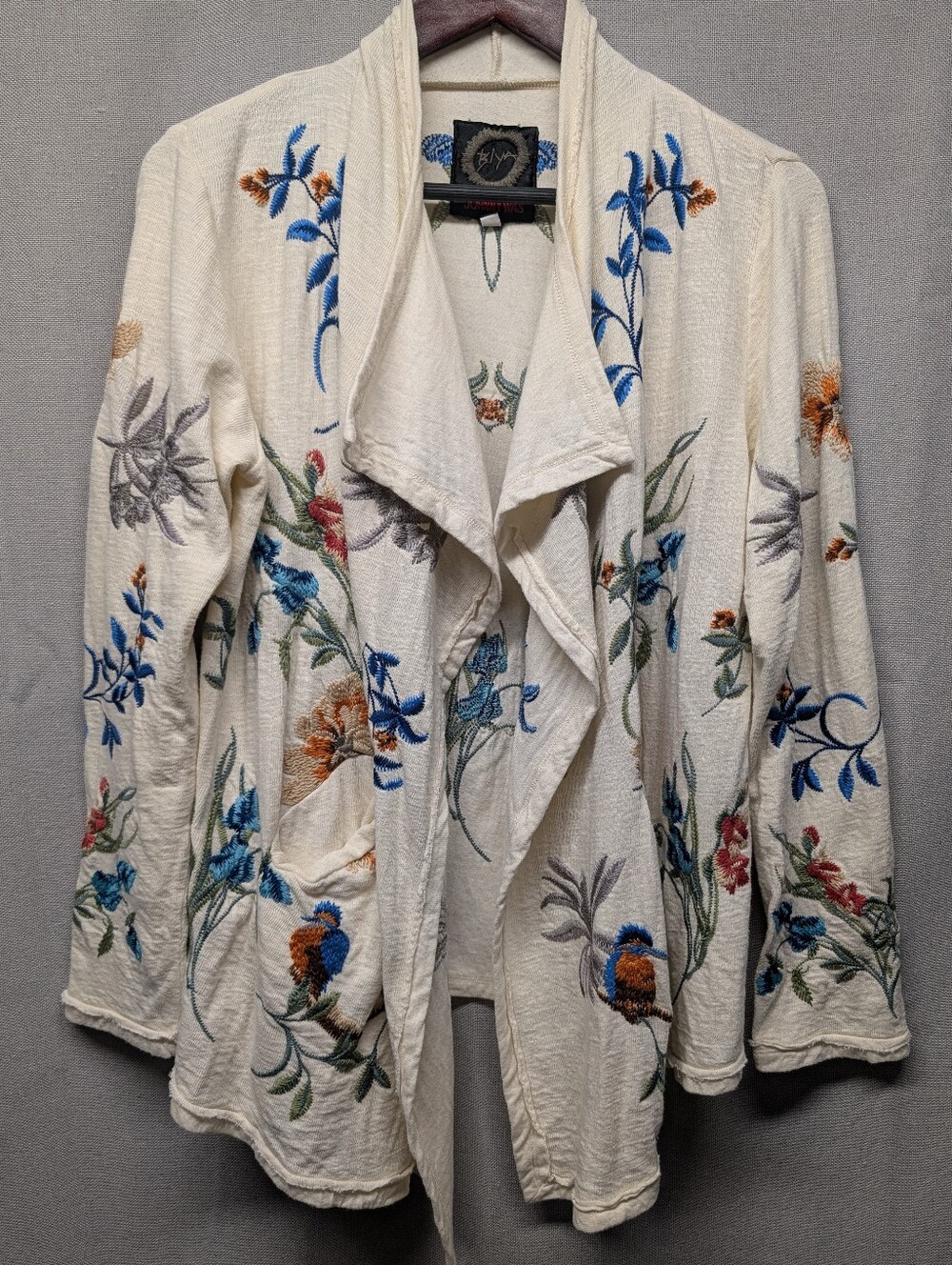Johnny Was Biya 💙 Leandria Embroidered Floral Cardigan Size Small, NWOT